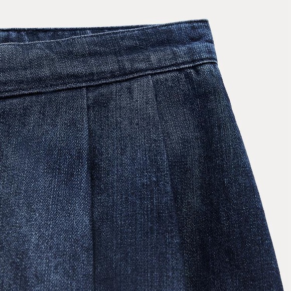 NWT. Zara ZW Collection Blue Laser Print Denim Midi Skirt. Size M. - Picture 8 of 14